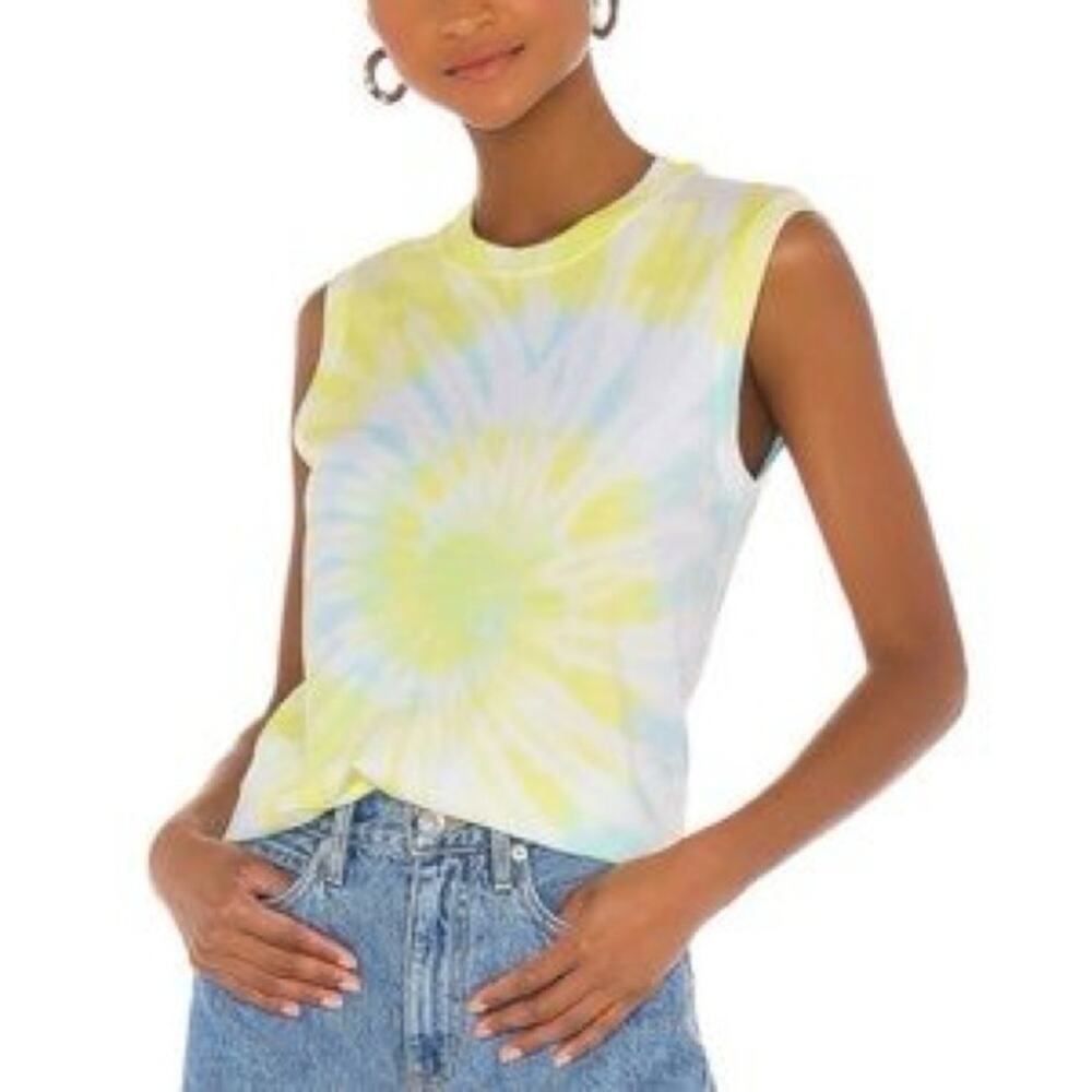 ATM Anthony Thomas Melillo Tie-Dye Tank Top - Yellow and Blue Size:  XL
